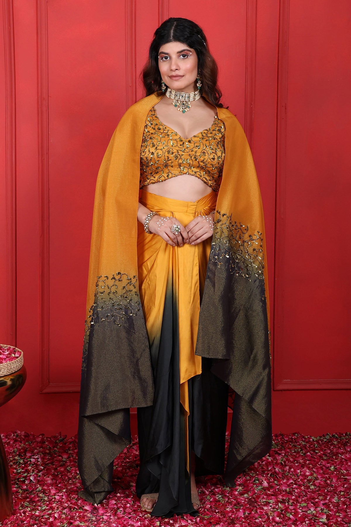 Buy Ombre Cutdana Work Skirt Set by Namita Sharma for women online at ScrollnShops